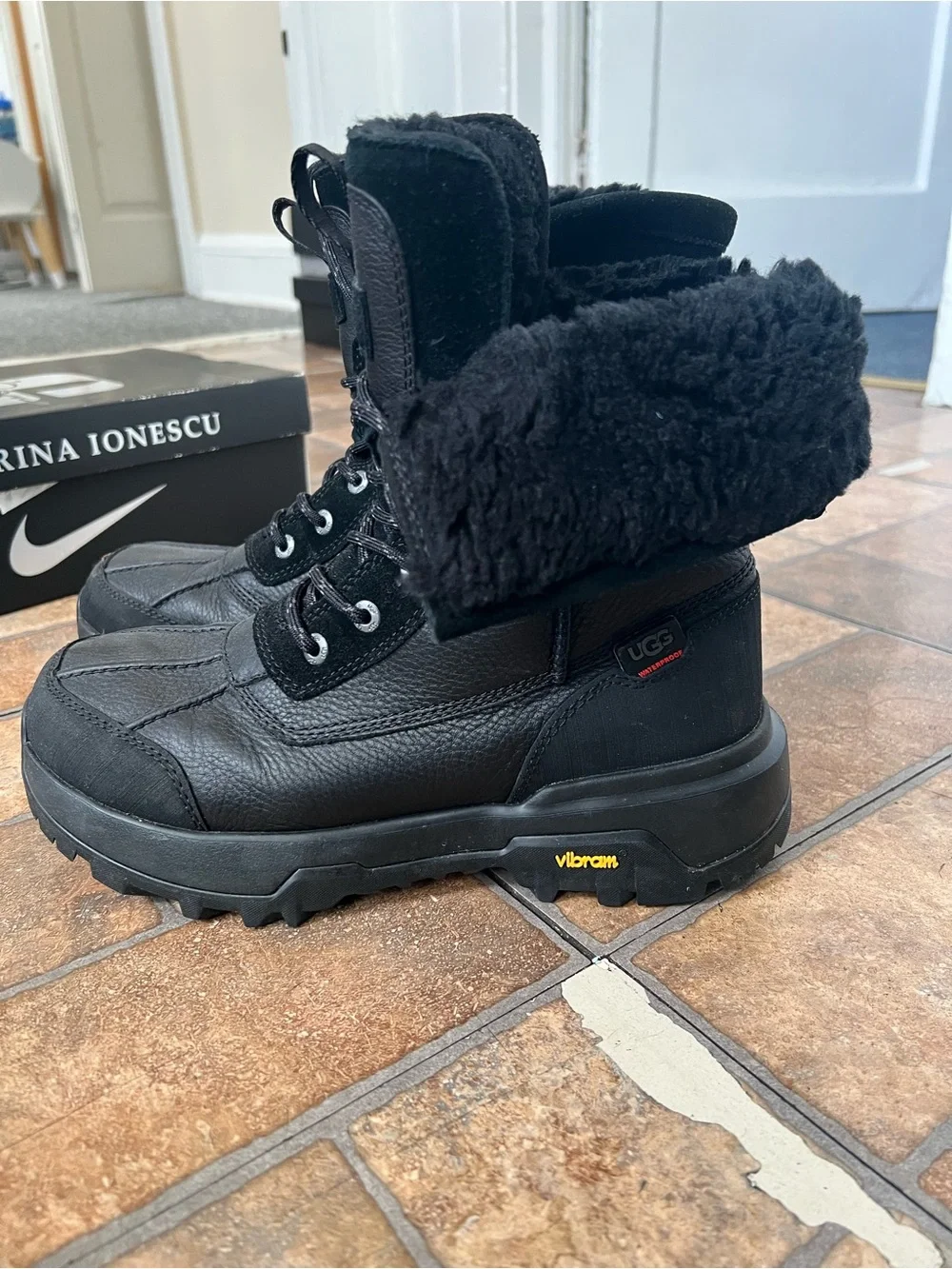 UGG Black Waterproof Vibram Sole Snow & Rain Boots
